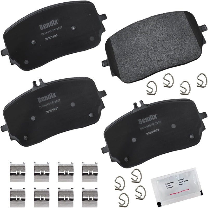 Bendix بطانات فرامل أمامية شبه معدنية Priority1 CFM2237 لمرسيدس-بنز GLE53 AMG 2023-2021، GLE450 2023-2020، GLE580 2021-2020، GLS450 2022-2020، GLS580 2024-2020، مايباخ GLS600 2021 - Image 1